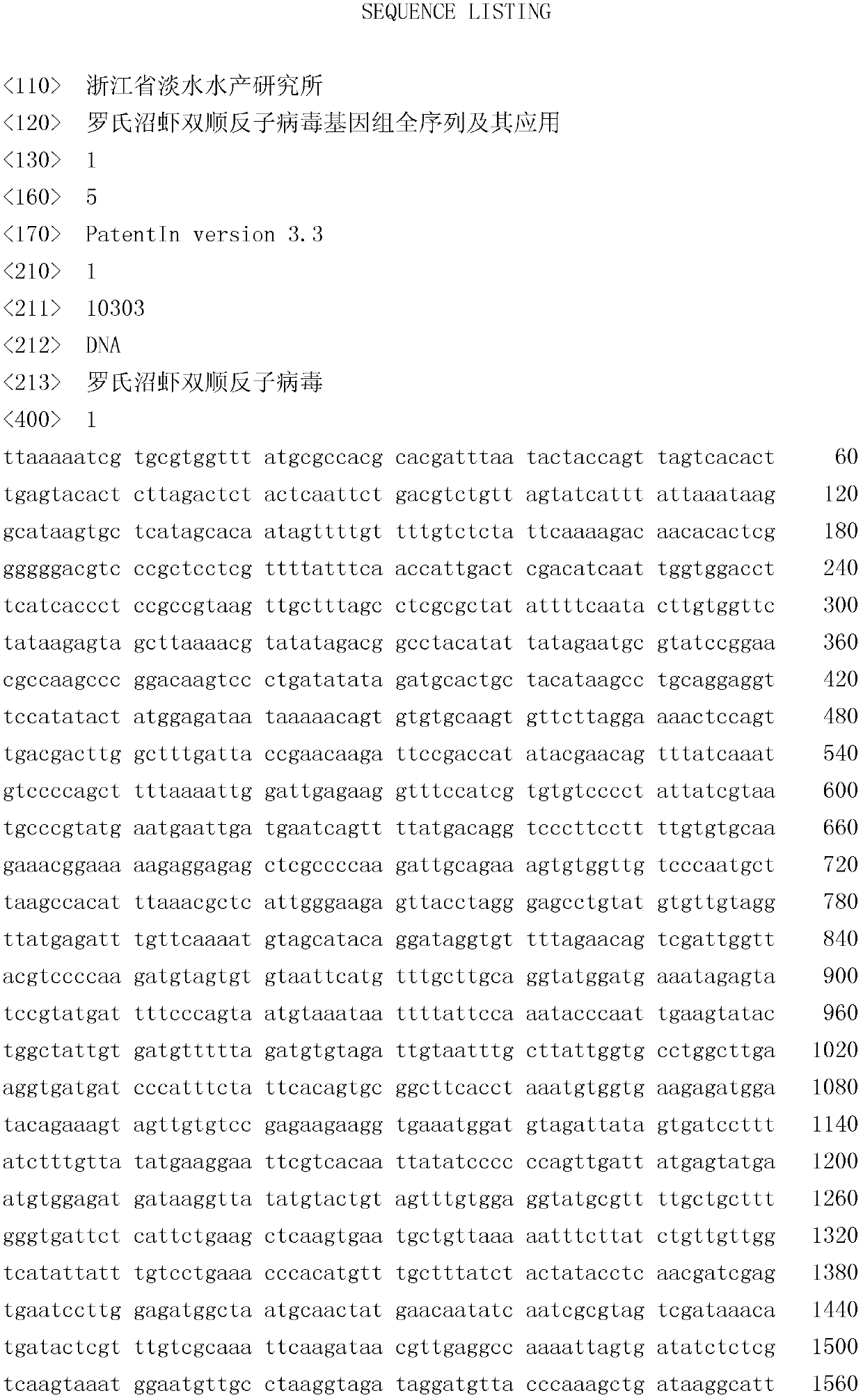 Macrobrachium rosenbergii bicistronic messenger ribonucleic acid (mRNA) viral genome complete sequence and application thereof