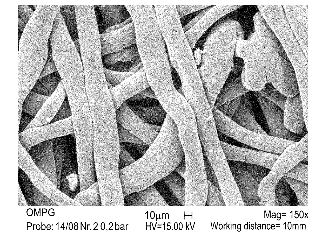 Highly functional spunbonded fabric made from particle-containing fibres and method for producing same