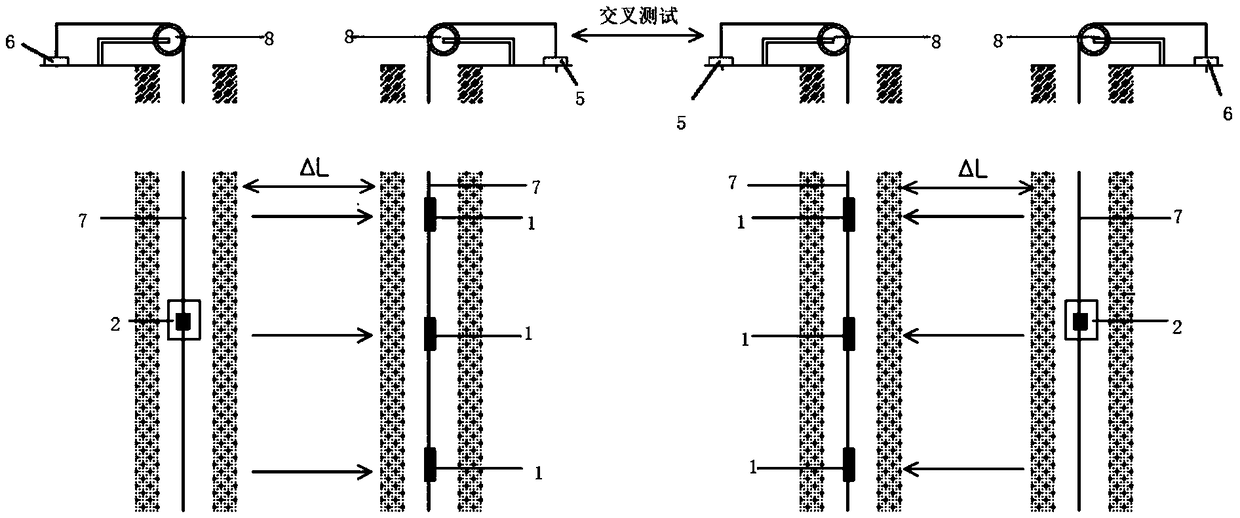 Deep well cross-hole underground water flow rate, flow direction and geological parameter determining device and method