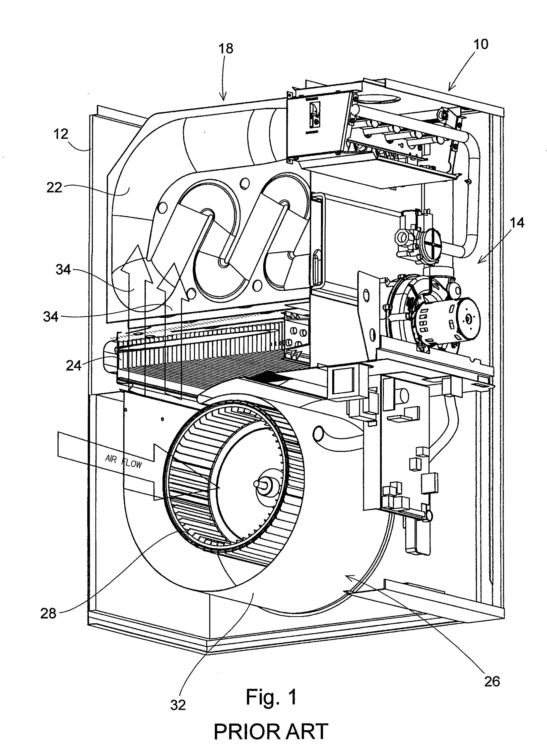 High Efficiency Furnace/Air Handler Blower Housing with a Side Wall Having an Exponentially Increasing Expansion Angle