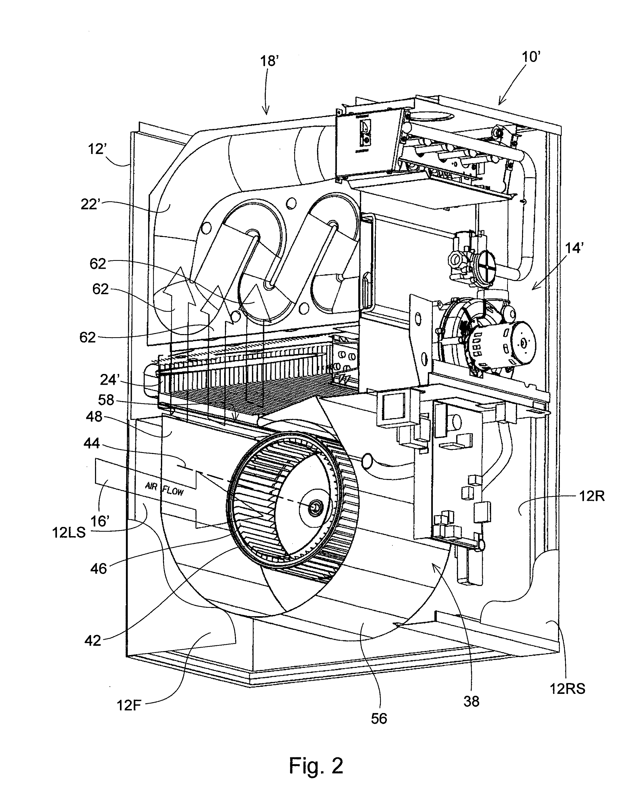 High Efficiency Furnace/Air Handler Blower Housing with a Side Wall Having an Exponentially Increasing Expansion Angle