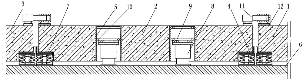 Installation and leveling method of prefabricated short floating slab in floating track bed