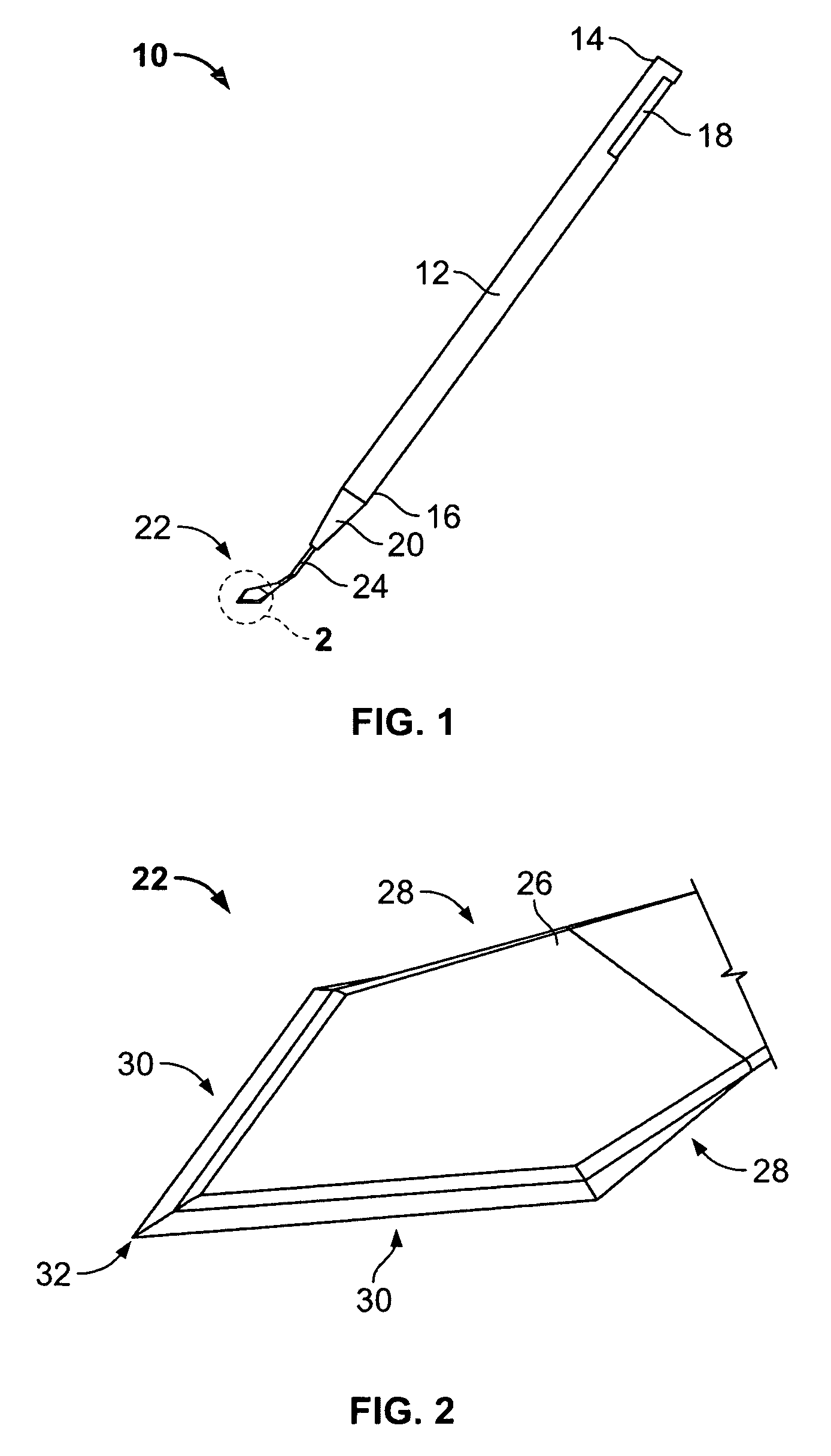 Surgical knife blade with hollow bevel