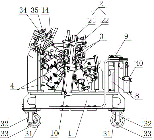 Automatic spot welding device for car body board