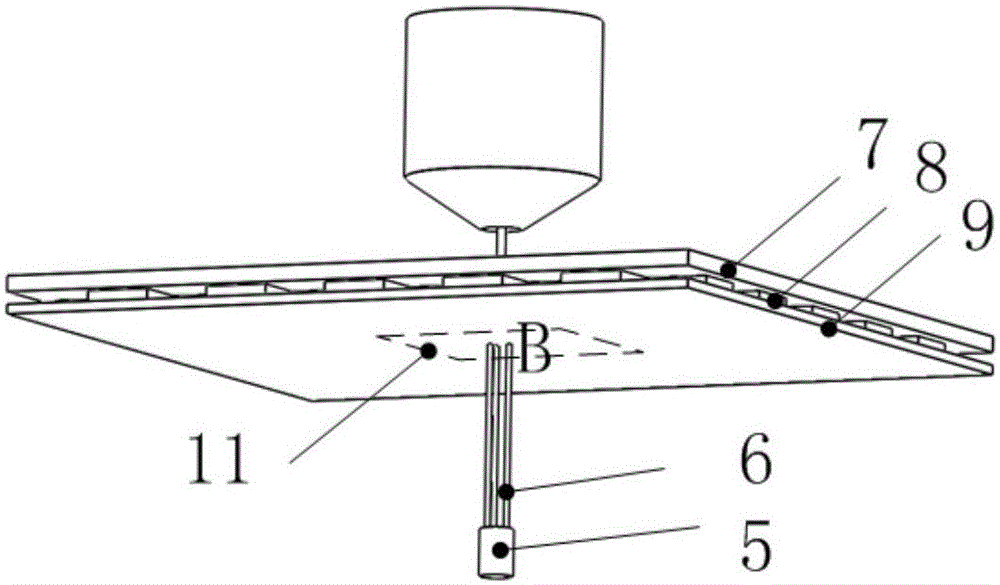 Six-free-degree displacement measurement method of exposure zone on wafer stage