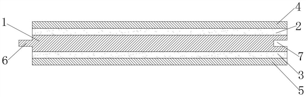 V-SPC stone-plastic wood floor and preparation method thereof