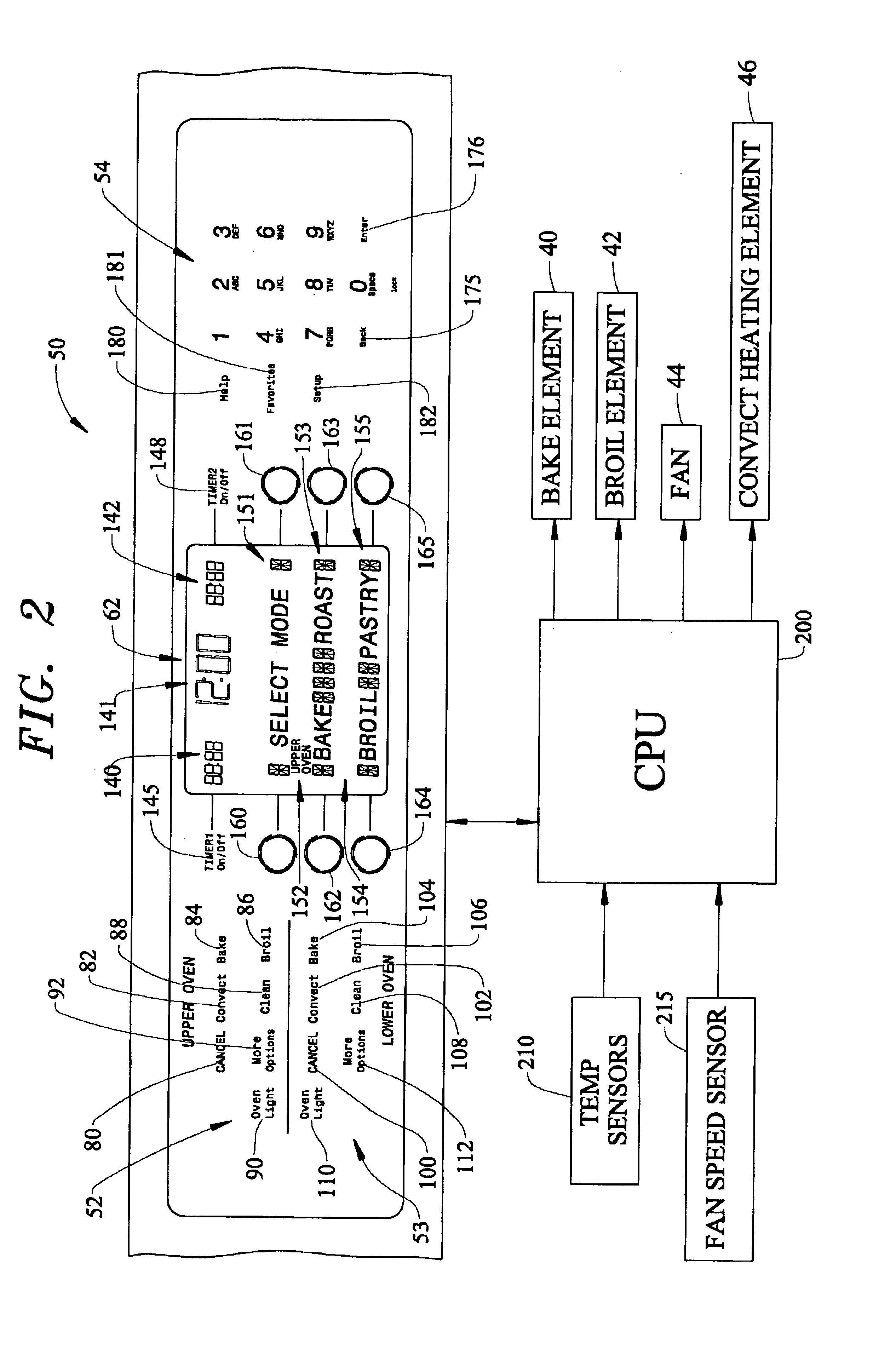 Menu driven control system for a cooking appliance