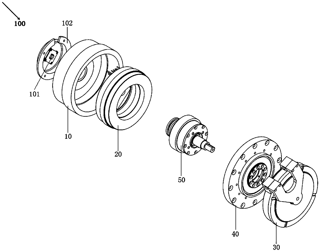 Flexible exoskeleton joint actuator capable of being clutched