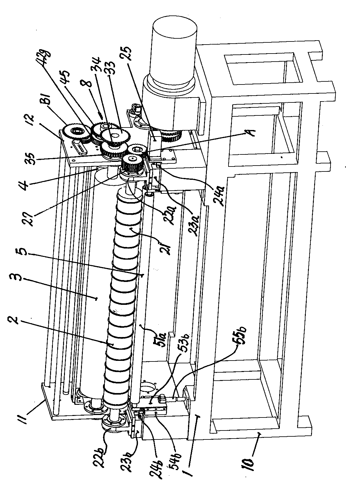 Honeycomb ground paper production line device