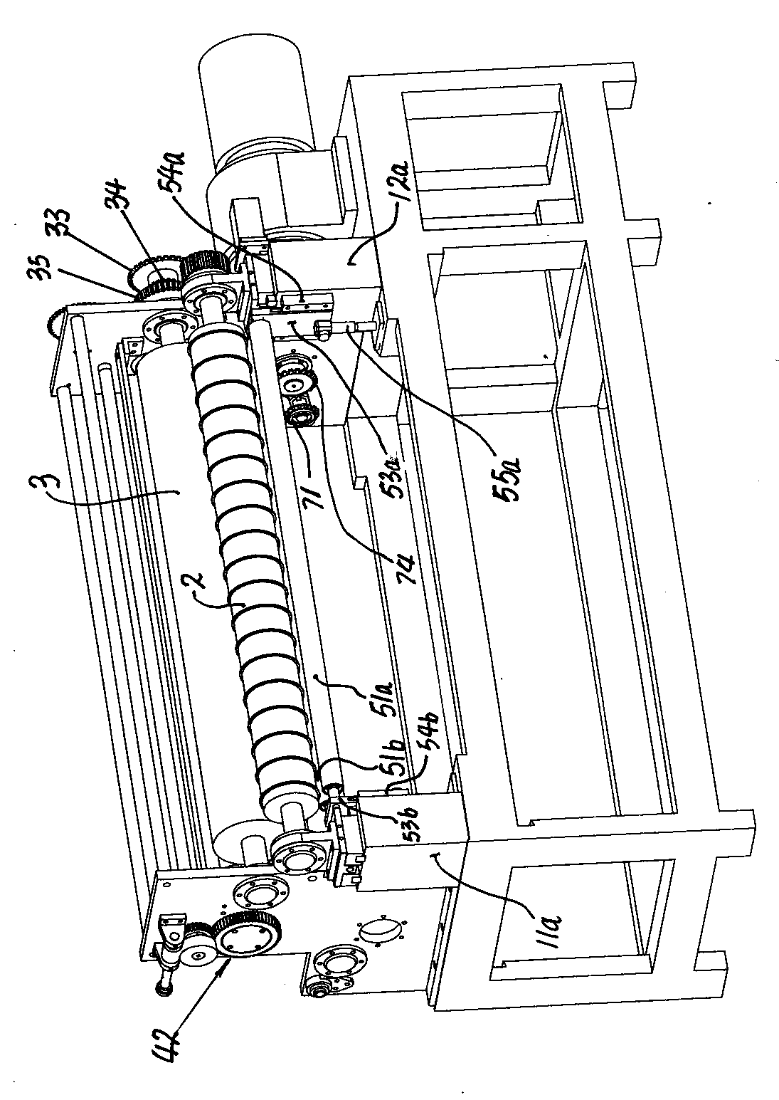 Honeycomb ground paper production line device