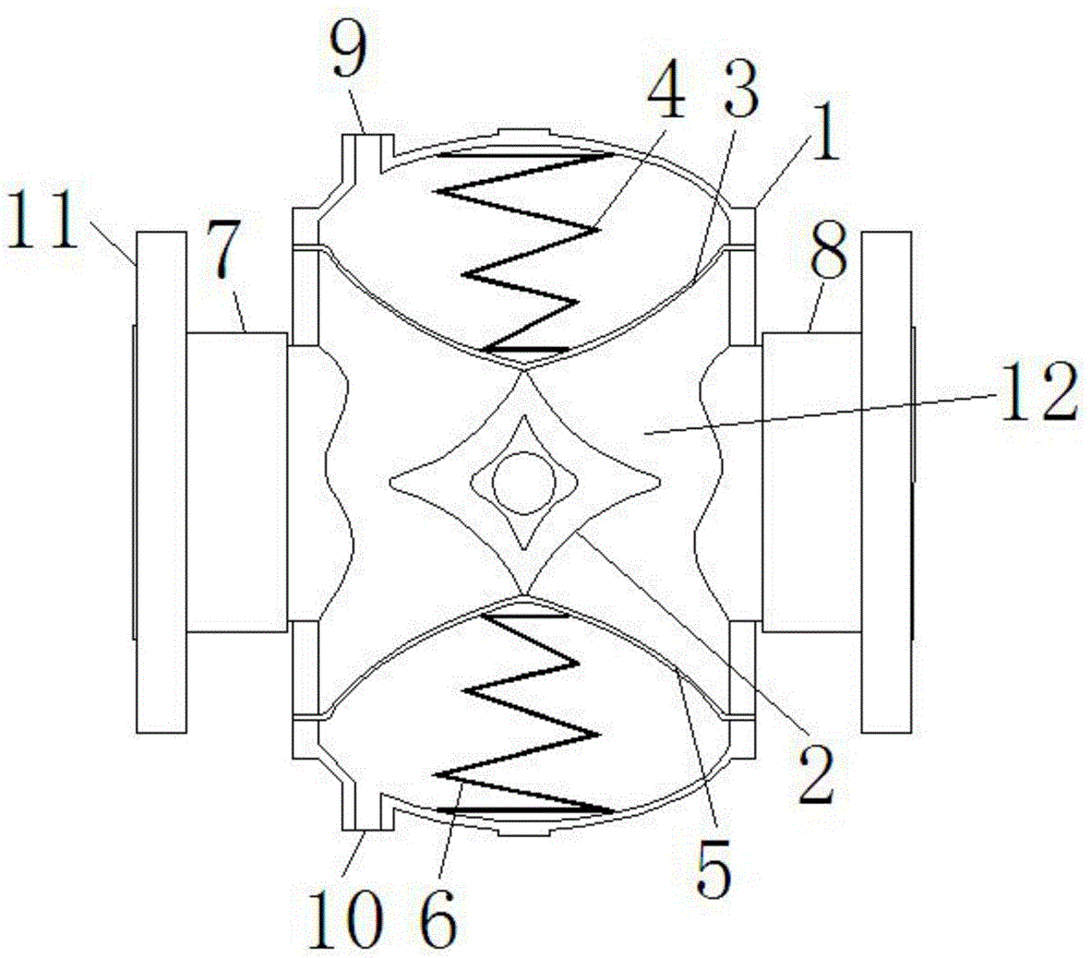 V-shaped double-sided diaphragm valve