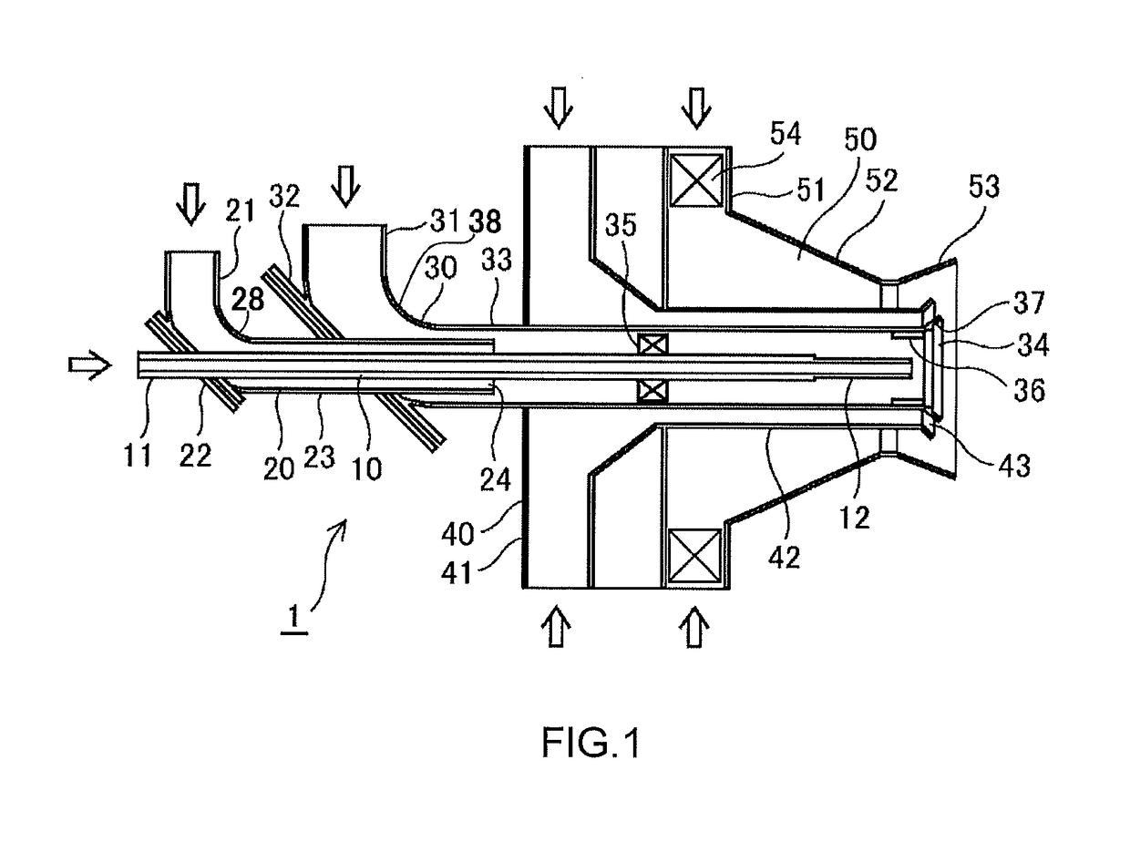 Biomass-mixed, pulverized coal-fired burner and fuel combustion method