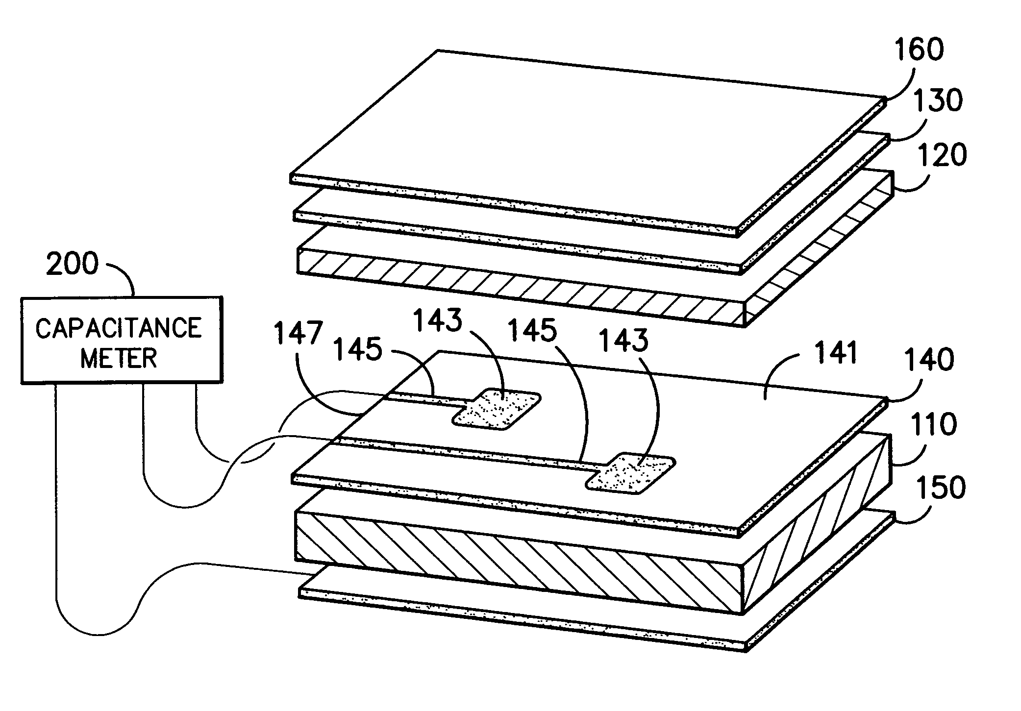 Flexible electroluminescent capacitive sensor