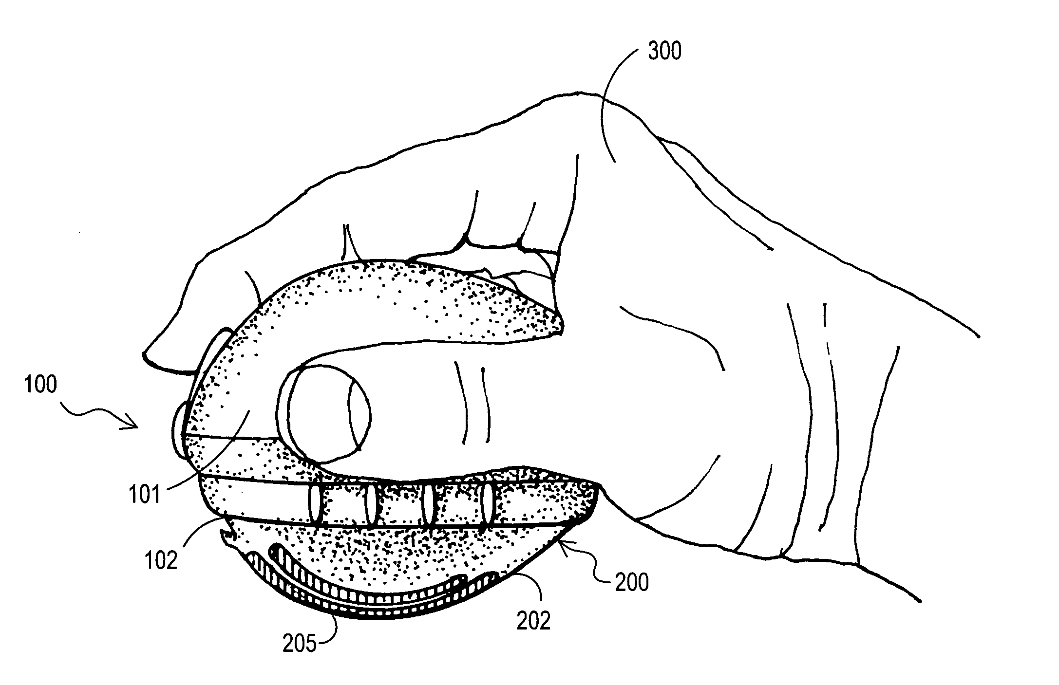 Electronic palm-held hair trimmer