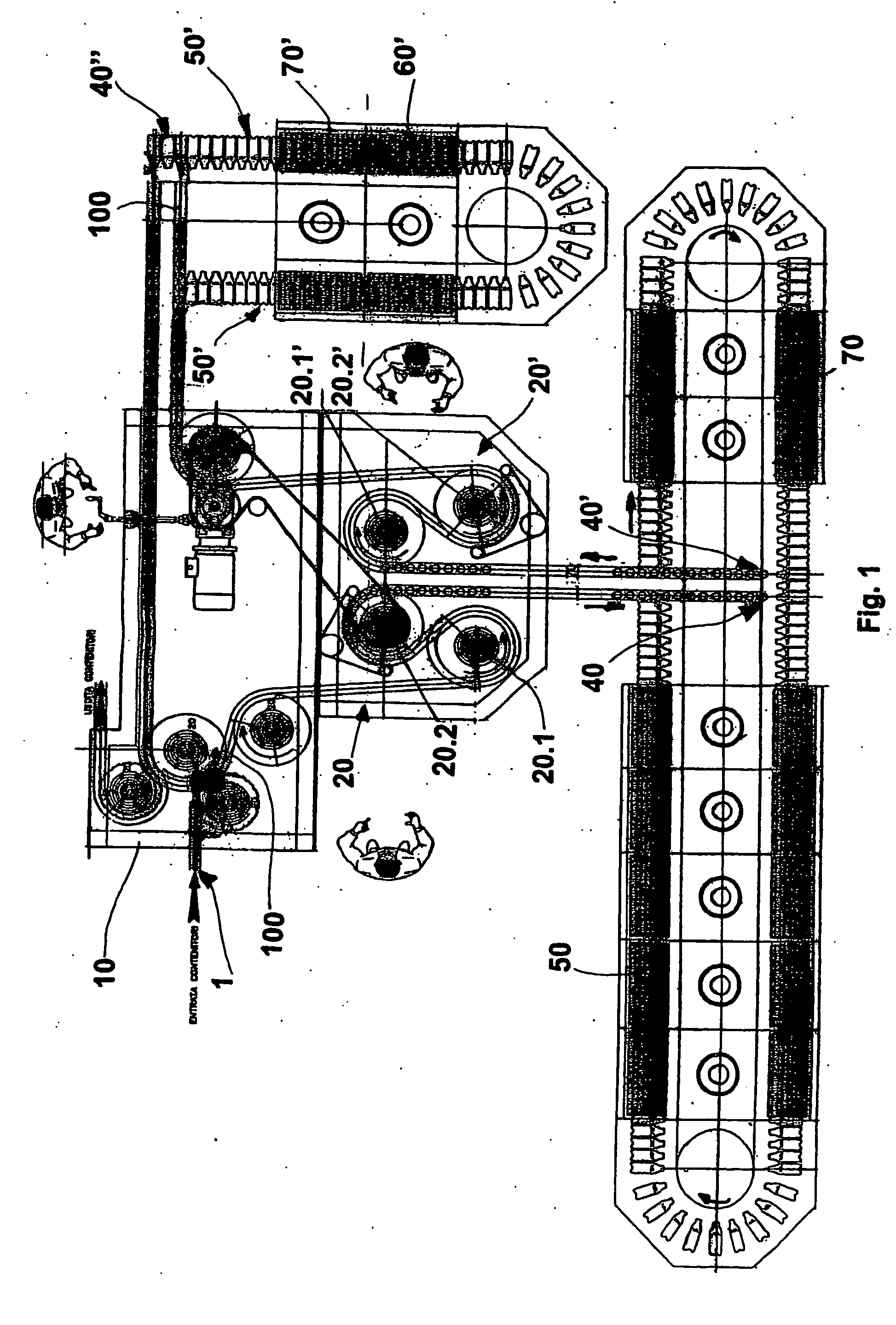 Process and coating plant of containers