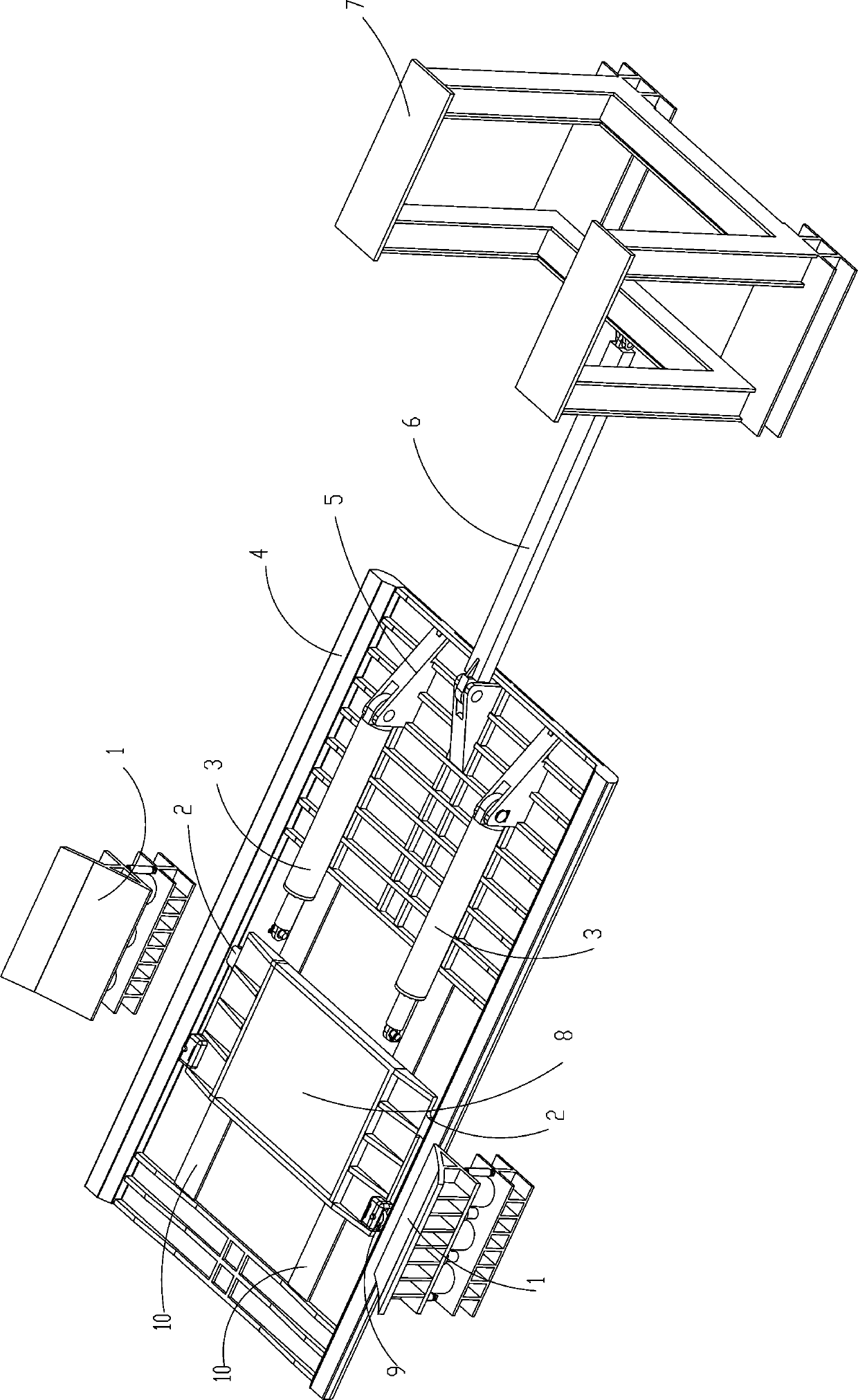 Open type TBM plane sliding stepping device and method