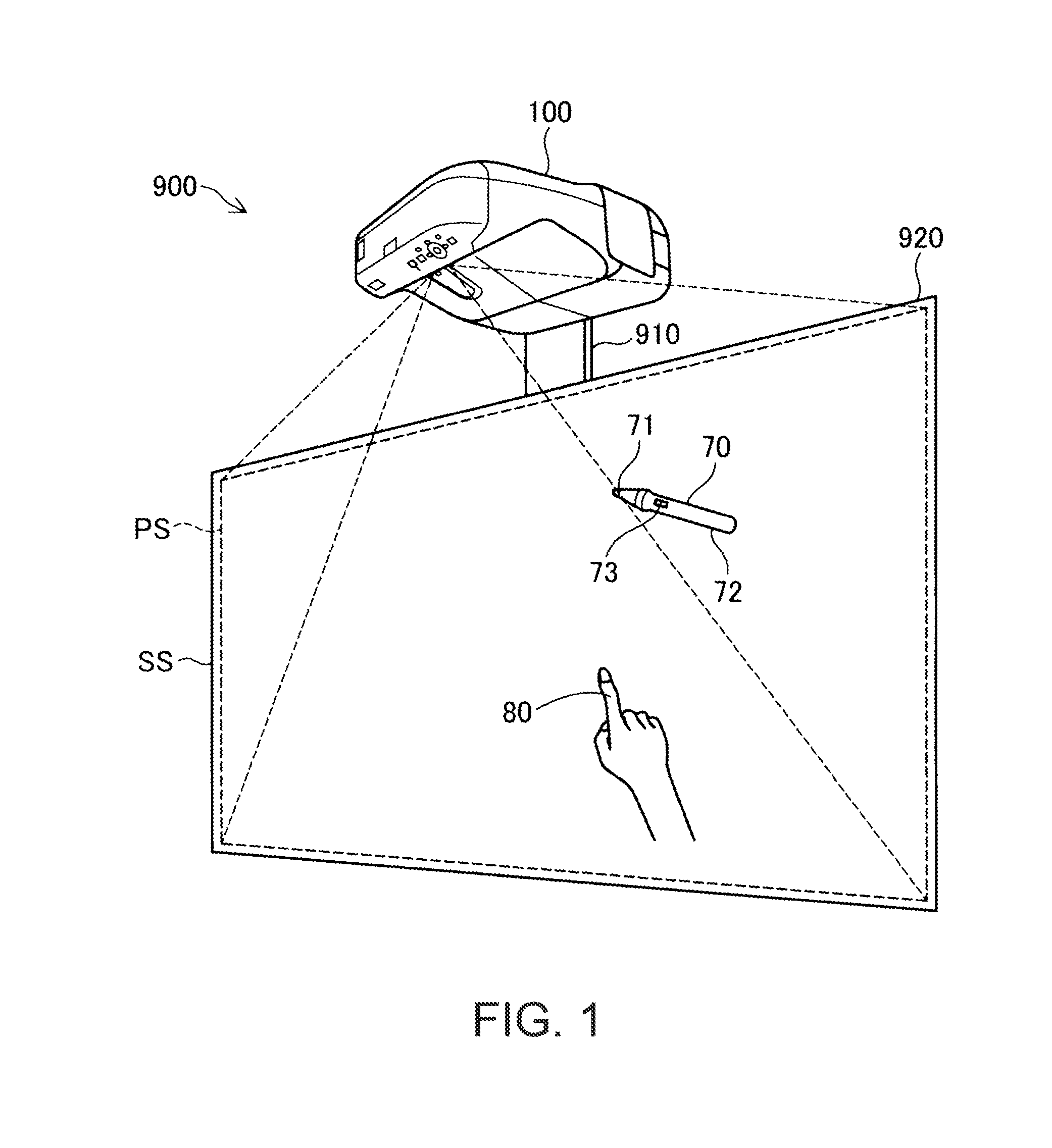 Interactive projector and interactive projection system