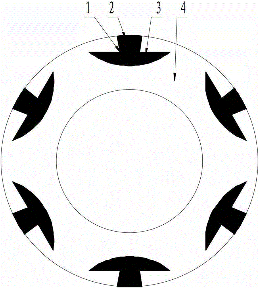 Mushroom-shaped groove bidirectional rotating hydrodynamic mechanical seal structure