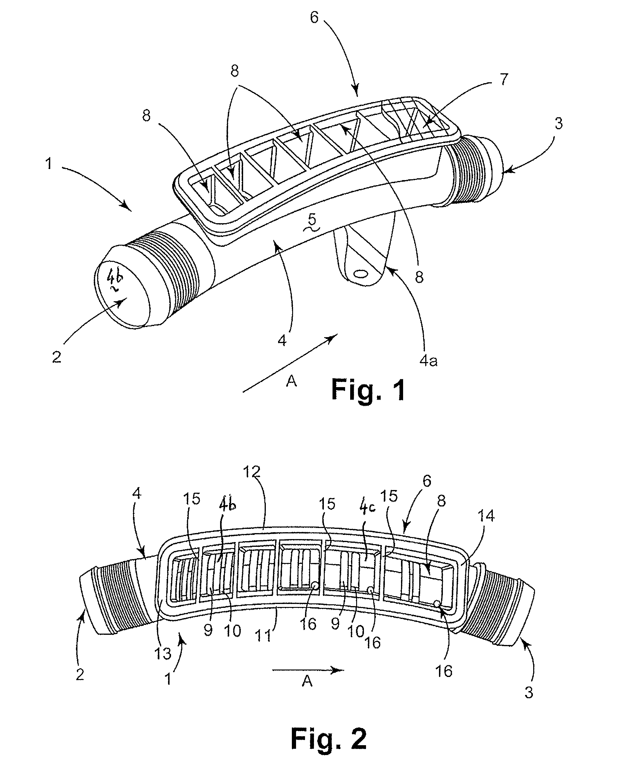 Accoustic attenuation device for an intake line of a combustion engine and intake line incorporating same