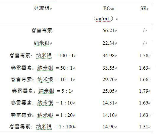 Pesticide composition and application thereof with kasugamycin and nano-silver as active components