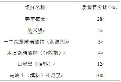 Pesticide composition and application thereof with kasugamycin and nano-silver as active components