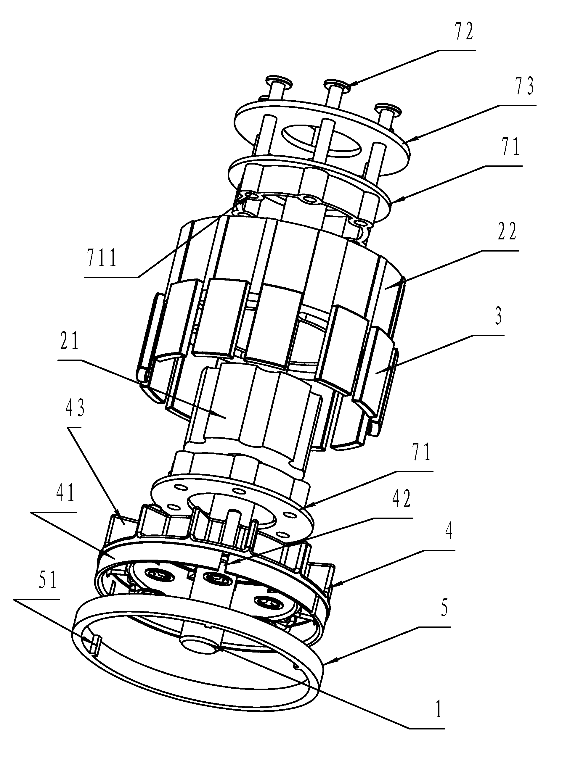 Motor rotor system having a magnetic ring bracket