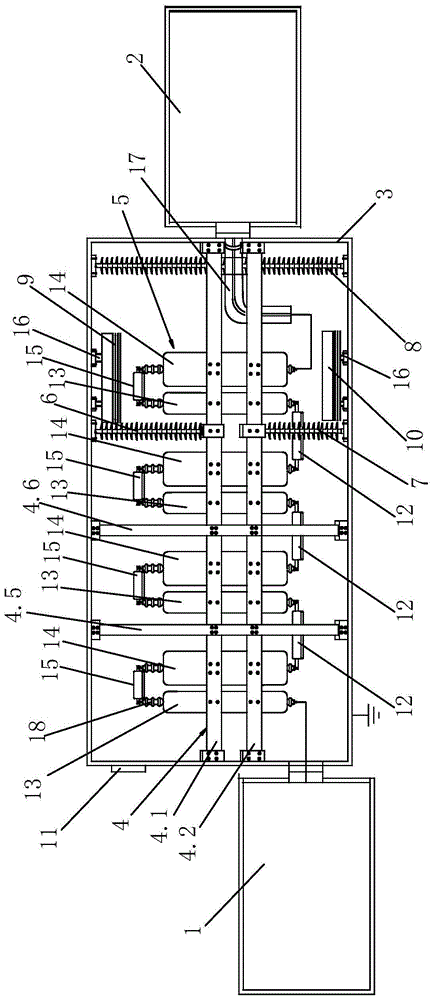 Compact closed gas insulation impulse voltage generation device