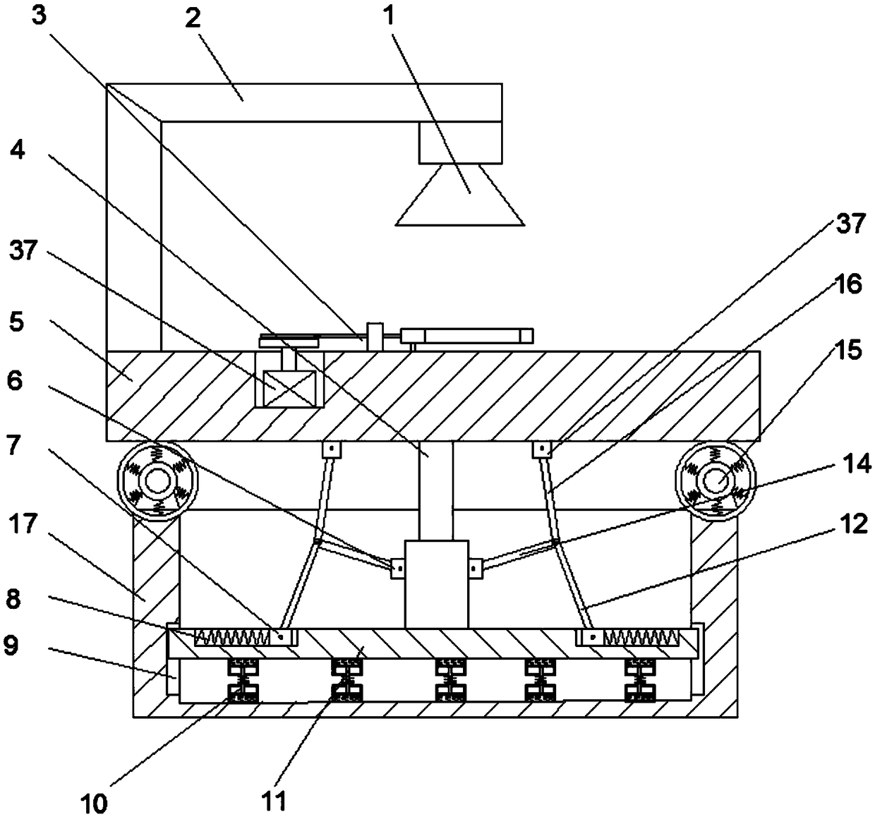 Rubber valve processing table with high reliability