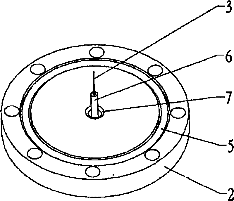 Optical fiber airtightly leading out method for GIS cavity