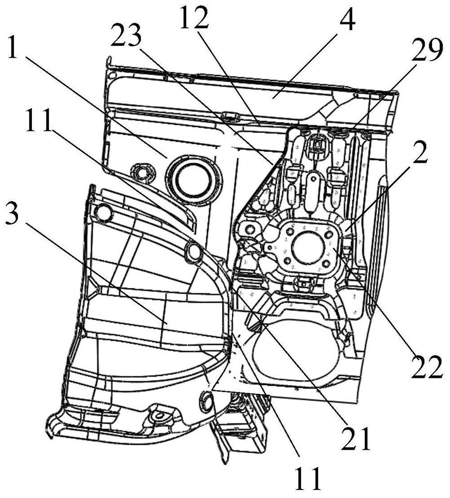 Intelligent integrated braking system mounting structure and mounting method thereof