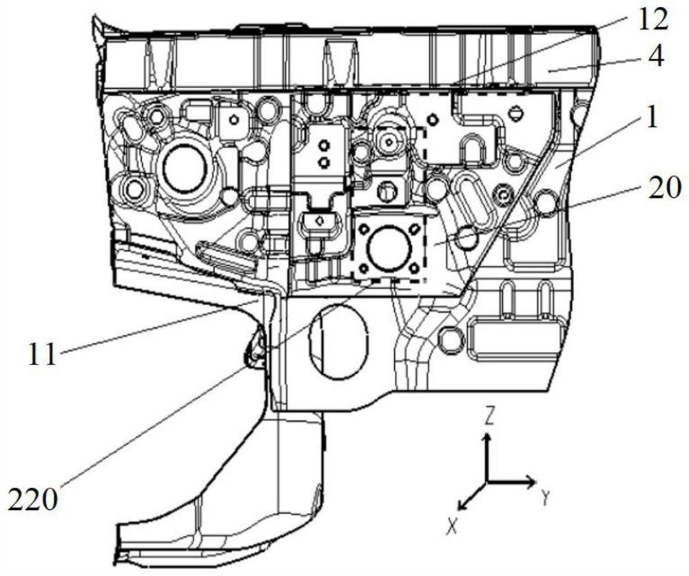 Intelligent integrated braking system mounting structure and mounting method thereof