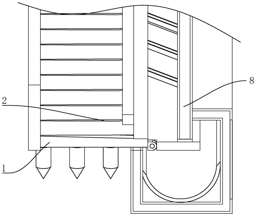 A flower bed wall waterproof structure