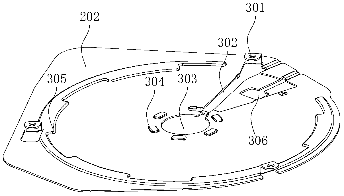 The induction cooker with the magnetic strip on the upper side of the bracket