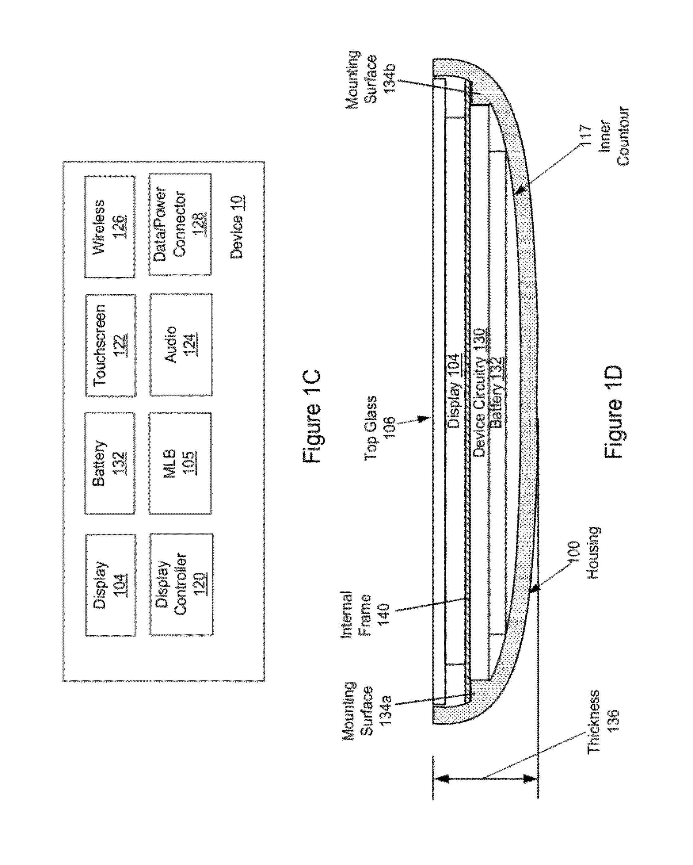 Internal frame optimized for stiffness and heat transfer