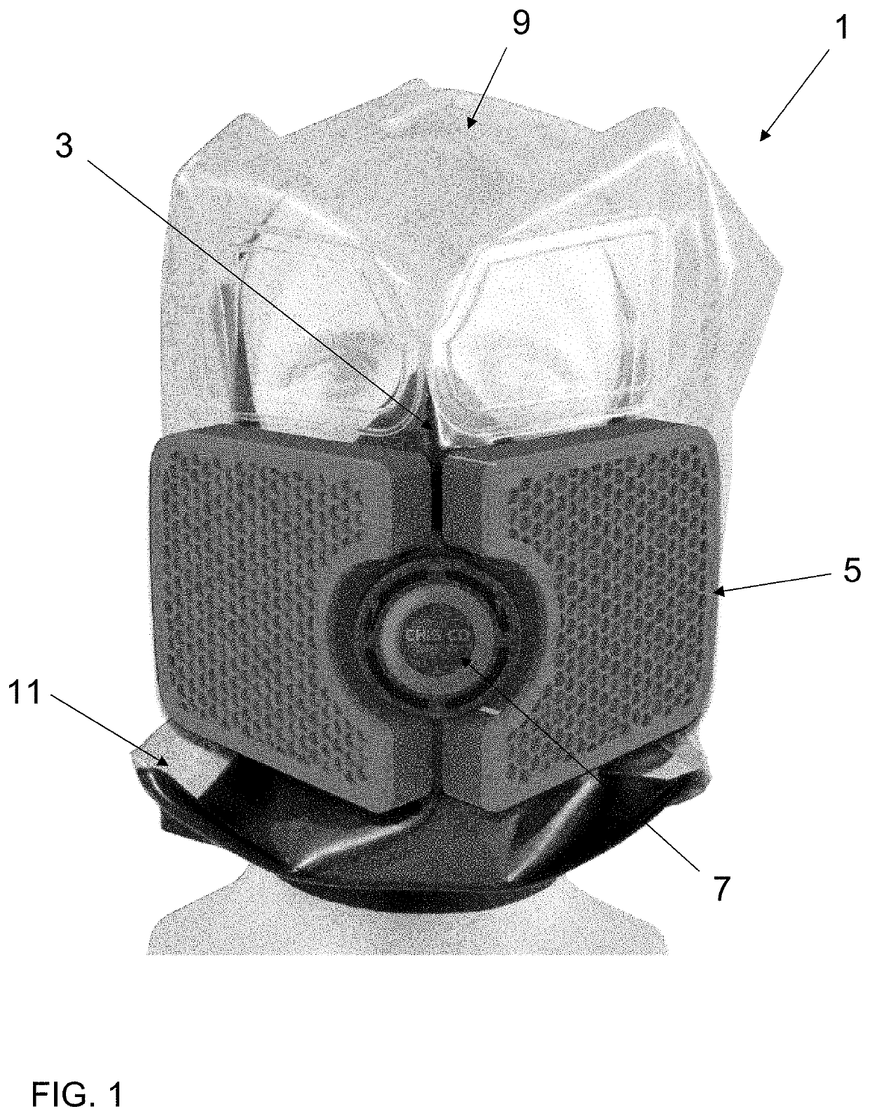 Filtration mask, packaged filtration mask, and tearable container