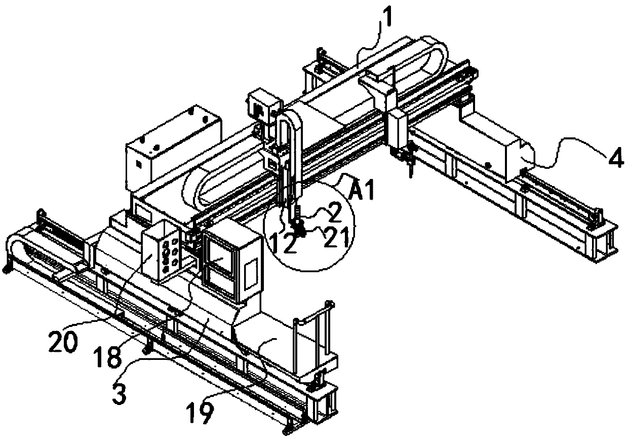 Gantry type numerically controlled cutting machine