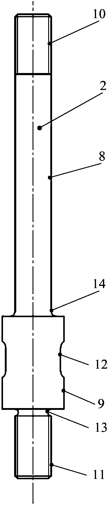 A variable cross-section engine block suture bolt structure and its assembly process