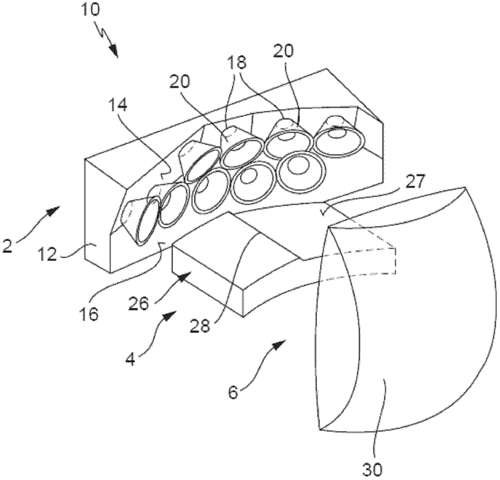 Modular projection light module for automotive headlights