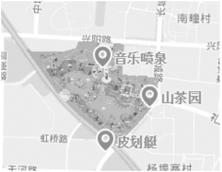 Intelligent touring guide and visiting guide system and method based on map scaling ratio classification displaying