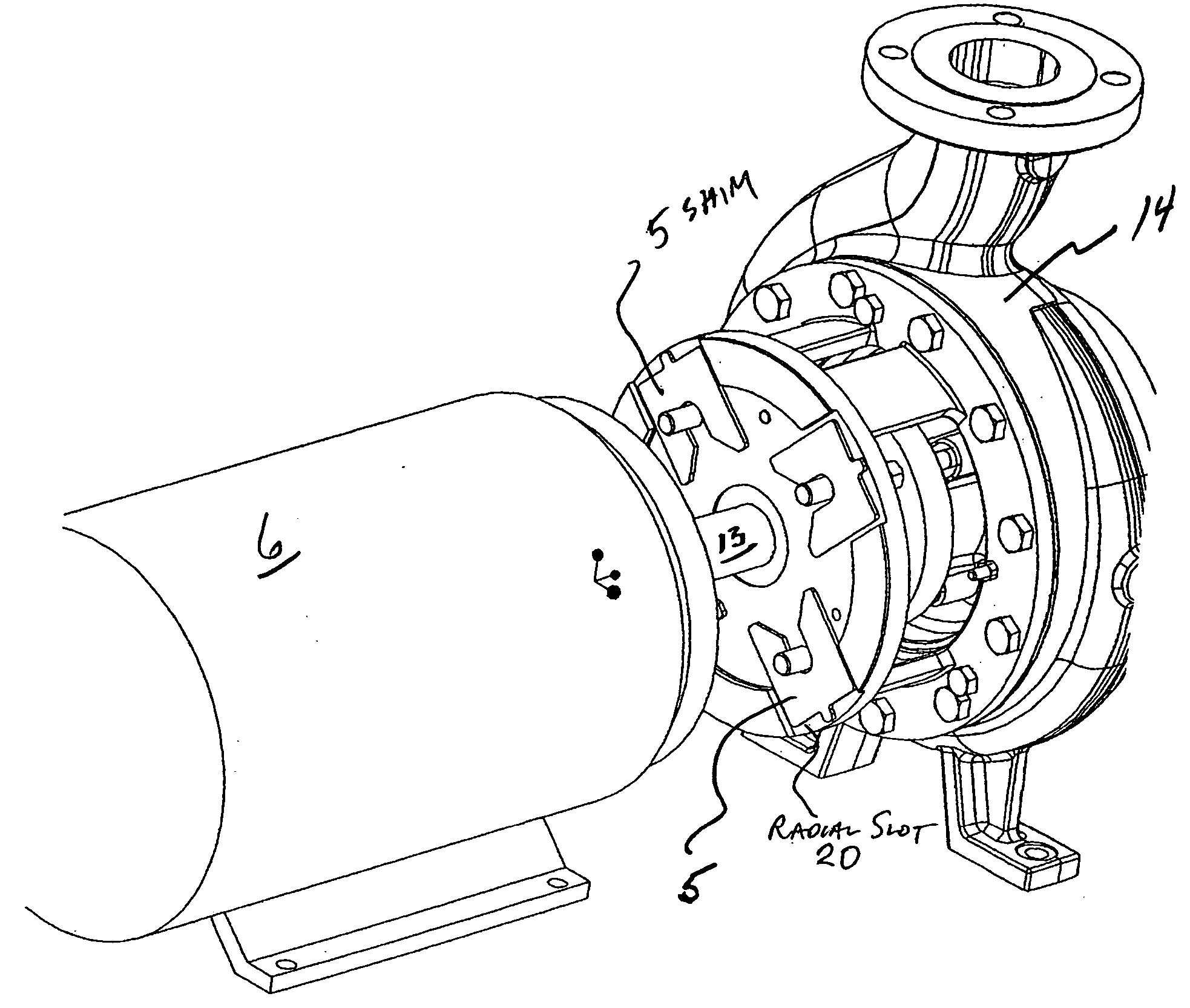 Impeller adjustment device and method for doing the same for close coupled pumps