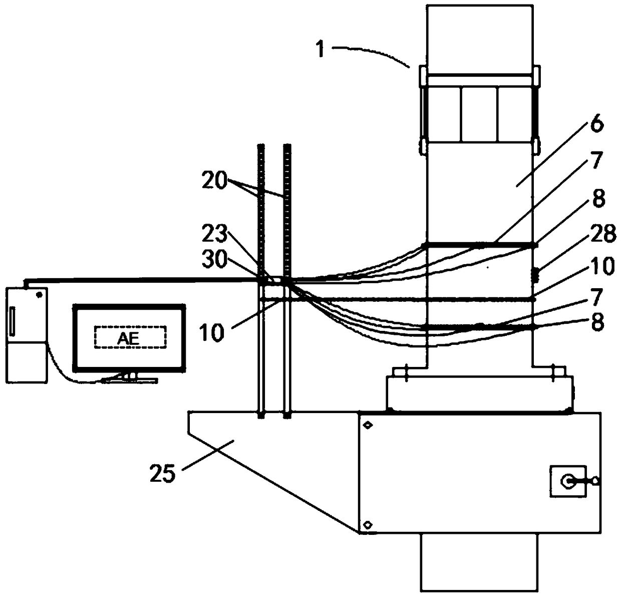 Test system for failure spatiotemporal evolution of rock in deep complex environment