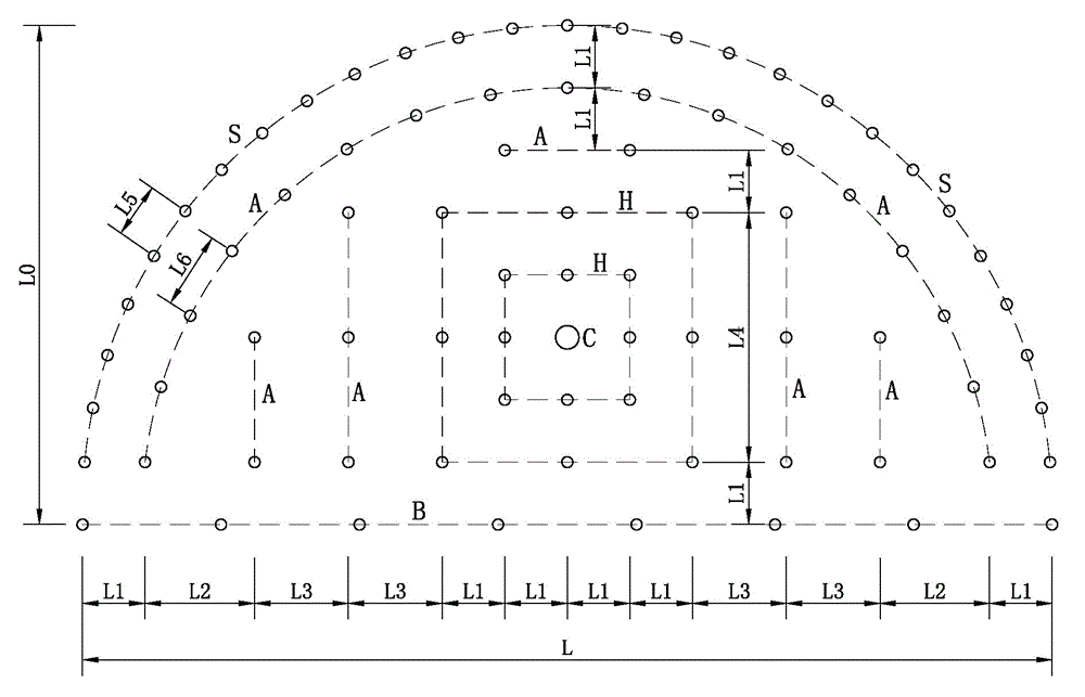 Hollow-hole rhombic parallel cut blasting damping method