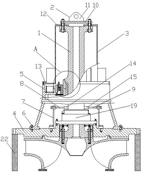 Integral disassembly and assembly method for core cladding of large vertical water pump