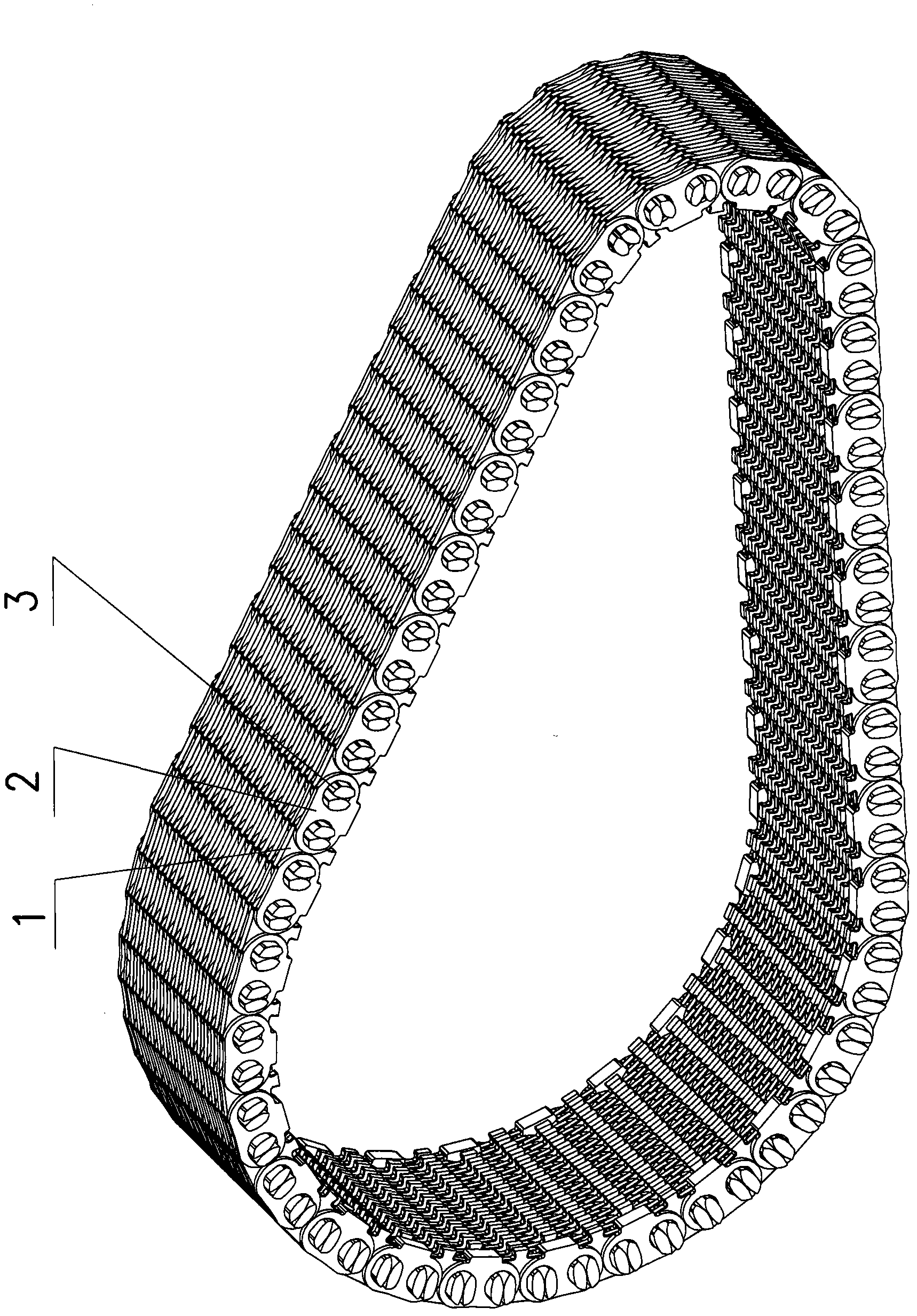 Method for designing chain without welding spot and riveting spot