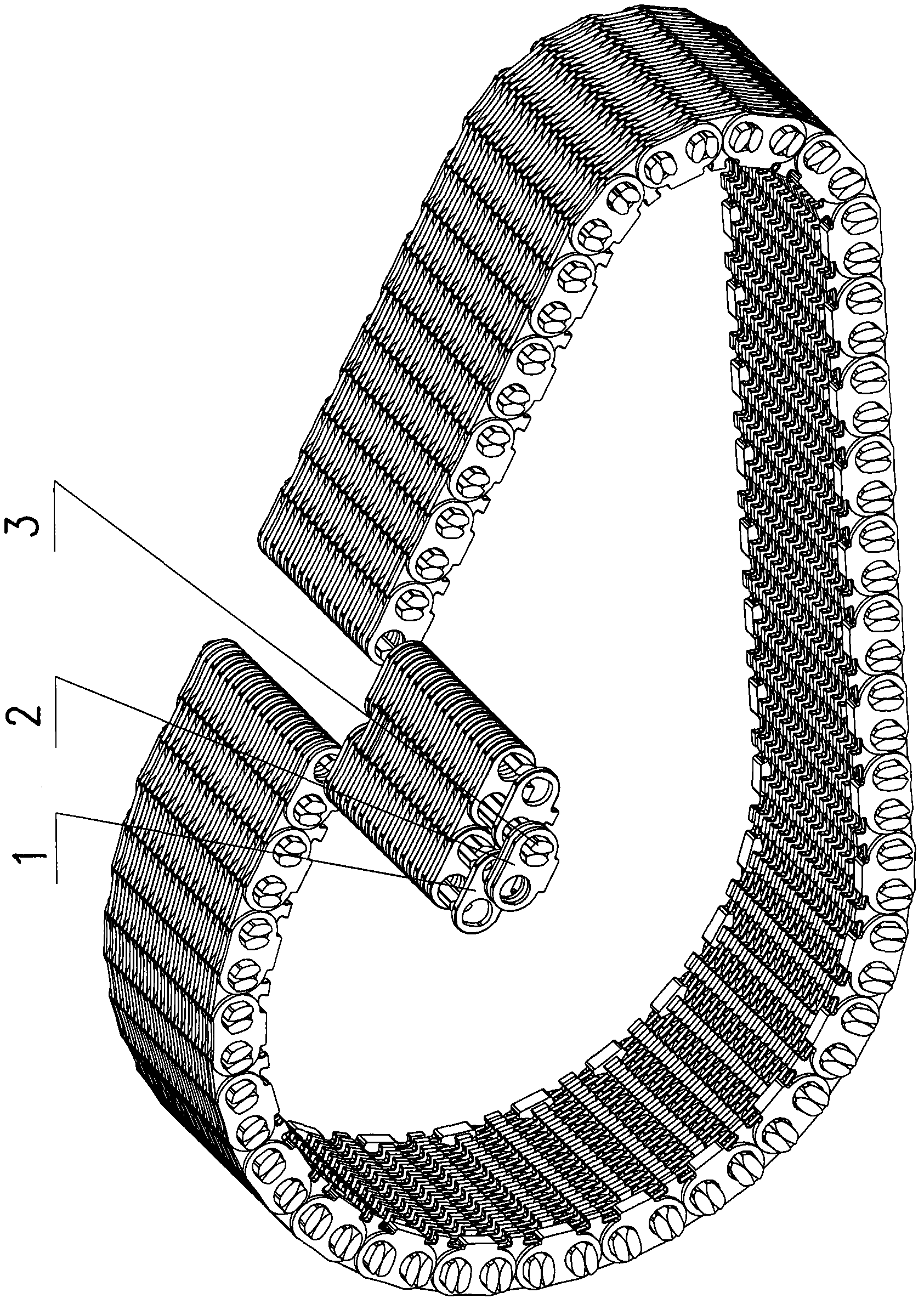 Method for designing chain without welding spot and riveting spot