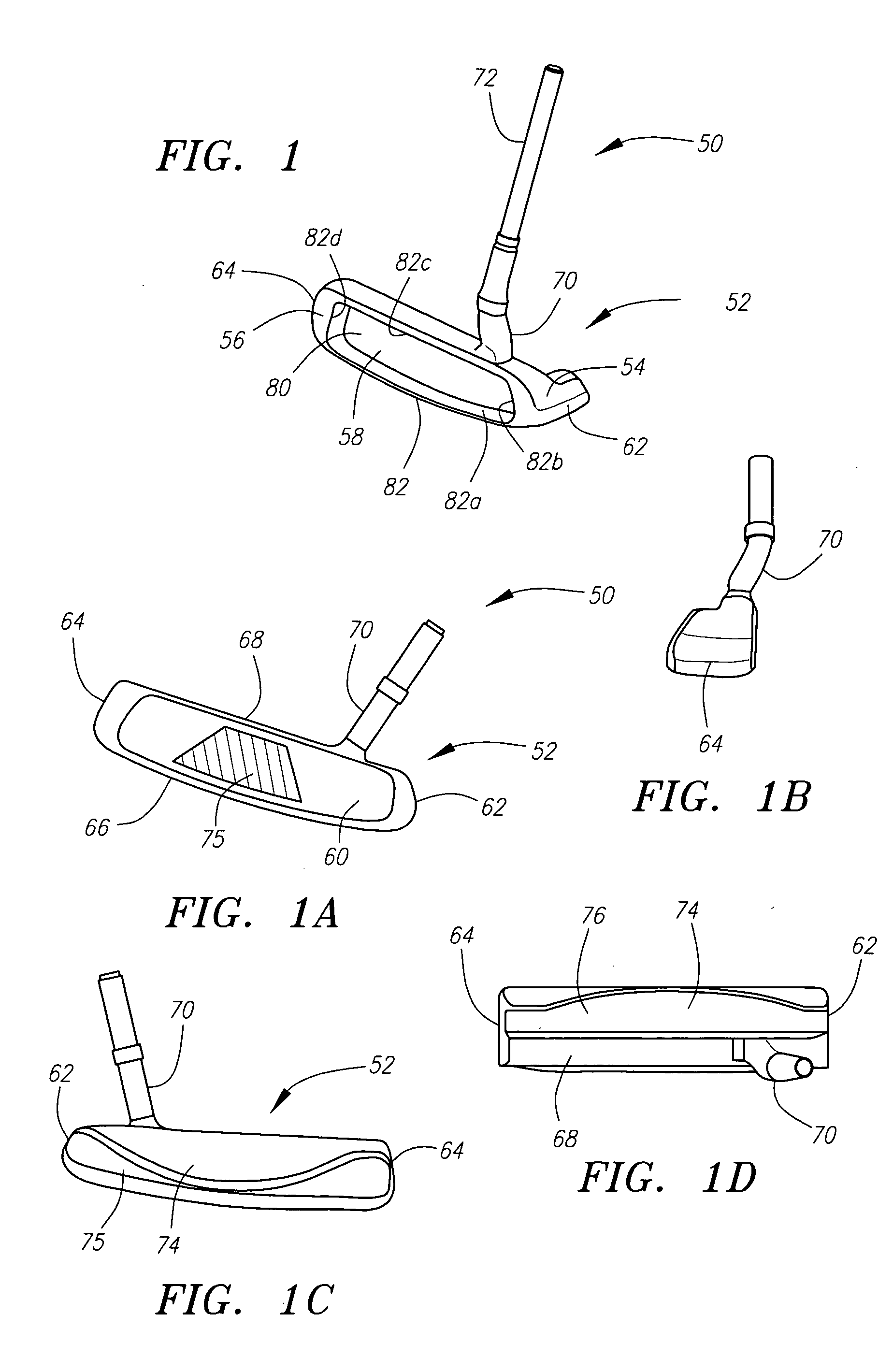 Putter-type golf club head with an insert