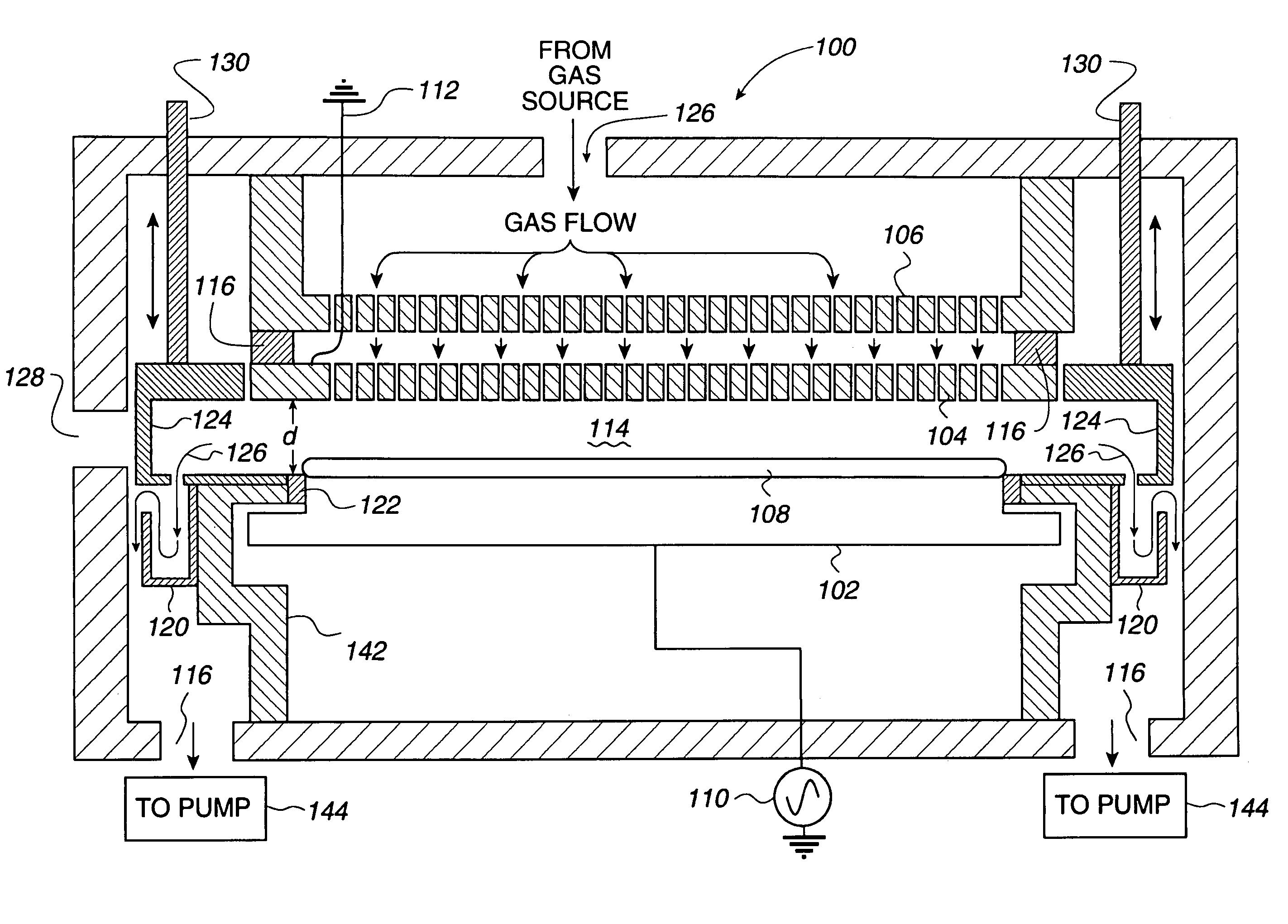 Small volume process chamber with hot inner surfaces