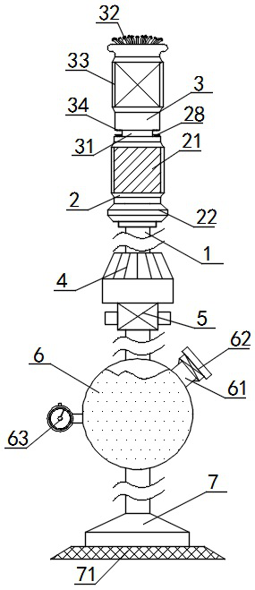 Sewage absorption self-spraying type irrigation pipe based on rural sewage biological ecological treatment