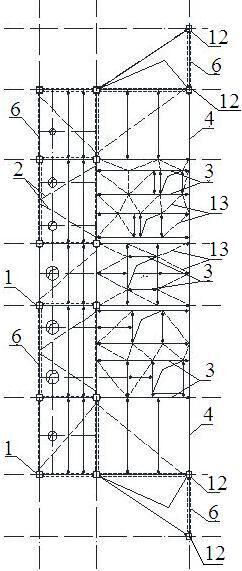 Spanning type molten salt pump supporting steel platform and molten salt pump supporting method