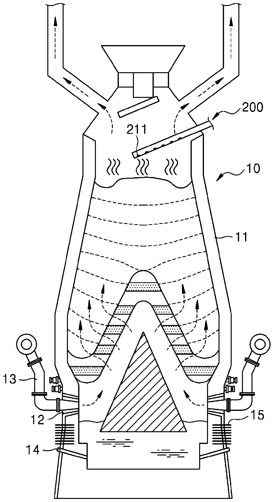 Gas treatment apparatus and operation method using same